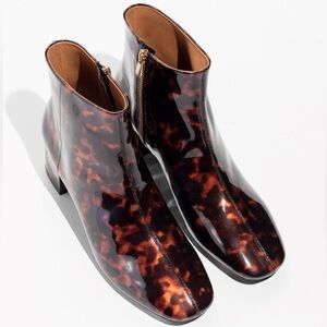 NEW & Other Stories Tortoise Shell Ankle Boots Shoes Booties Brown US 9